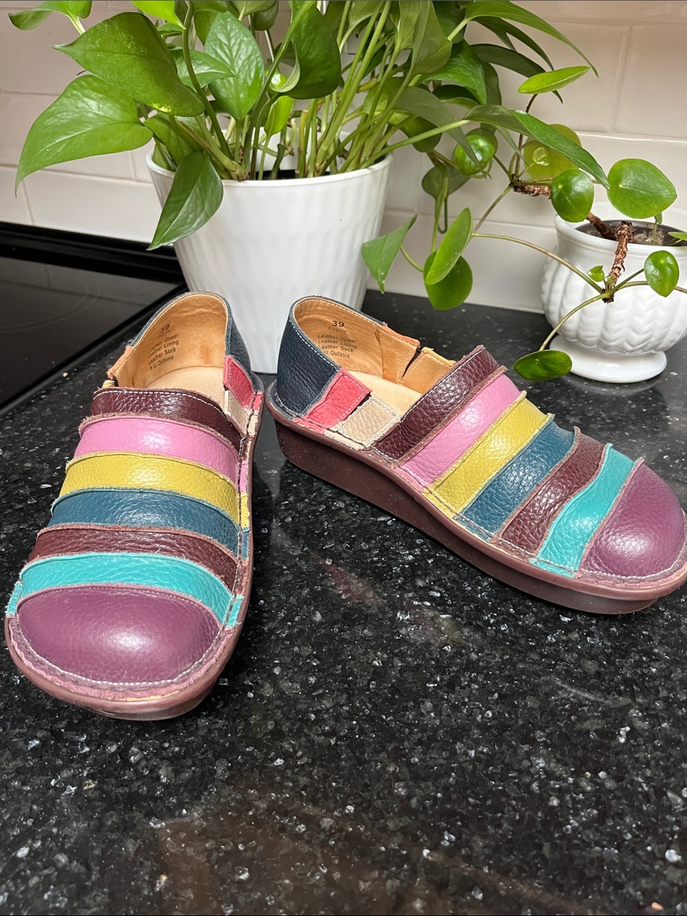 Spring Step Women's Multi-Color Leather Slip-On Mules